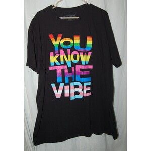 Hot Topic LGBTQ+ Know Vibe Black 100% Cotton Soft T-Shirt Size 2XL